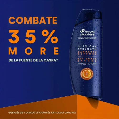 Vista 5 de Head & Shoulders Champú para la caspa, fuerza clínica, 14.2 oz (paquete de 3)
