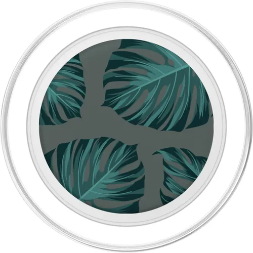 Vista 2 de Patrón botánico tropical de verano de hojas de Monstera - PopSockets verdes PopGrip: agarre intercambiable para teléfonos y tabletas PopSockets