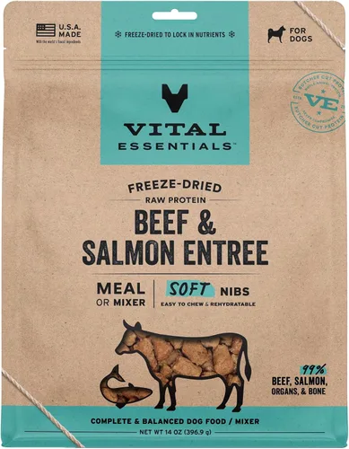 Vista 22 de Vital Essentials Harina de Res Cruda Liofilizada o Mezclador para Perros Bocados Suaves 98% Res, Órganos y Hueso 14 oz