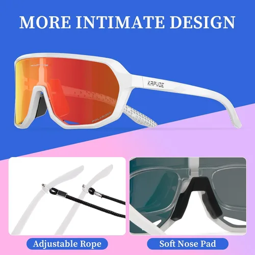 Vista 6 de KAPVOE Gafas de béisbol juveniles de 8 a 14 años de edad para niños, lentes de sol polarizadas para softbol y ciclismo, cara pequeña para adultos