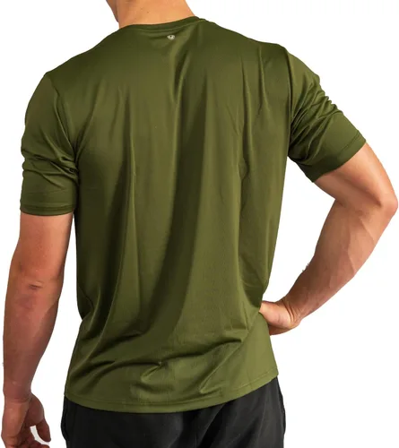 Vista 3 de BuiltCool - Camisa de cuello redondo para hombre, secado rápido, absorción de humedad instantánea, protección solar UPF 50