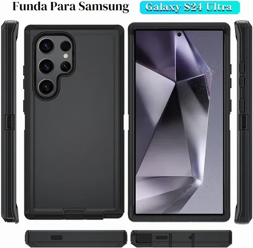 Vista 7 de ONOLA Funda compatible con Samsung Galaxy S24 Ultra con protector de pantalla HD, resistente a los golpes y a las caídas, funda de 3 capas
