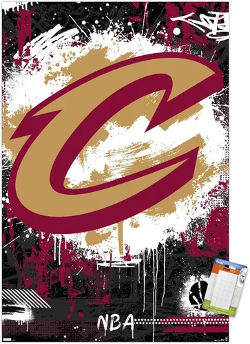 Vista 10 de Trends International NBA Cleveland Cavaliers - Póster de pared con logotipo Maximalist 23 Versión premium sin marco