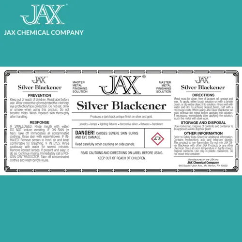 Vista 2 de JAX Silver Blackener - Solución de acabado de metal - Acabado antiguo sin calor ni electricidad - 2 onzas