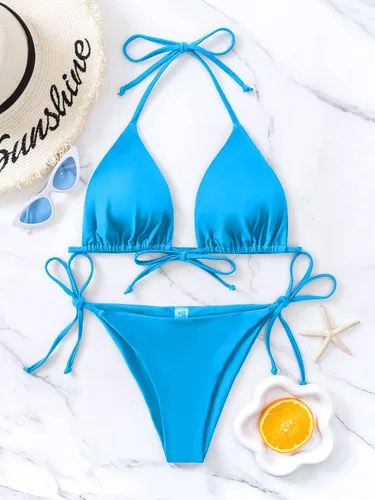 Vista 46 de Rajputana Conjunto de bikini para mujer, traje de baño brasileño de dos piezas con tanga