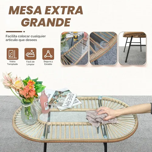 Vista 6 de Devoko Juego de muebles de patio al aire libre, juego de sofá
