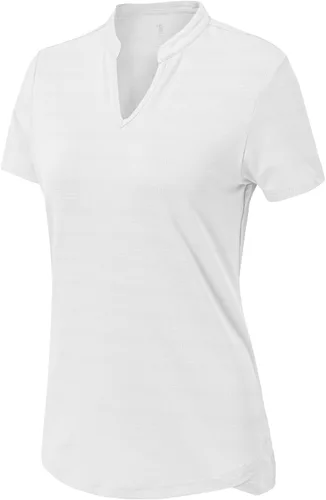 Vista 111 de Gopune Polo de golf con cuello en V para mujer, sin cuello, manga corta, ligera, de secado rápido, camisetas de tenis para correr