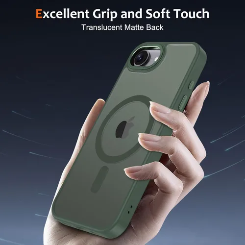 Vista 1270 de Anuck - Funda magnética para iPhone 11 compatible con MagSafe, carcasa trasera mate translúcida dura, borde de TPU, delgada, resistente a impactos
