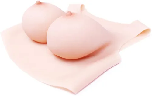 Vista 2 de Prótesis de mastectomía realista de silicona para mama para crossdresser transgénero drag queen cosplay