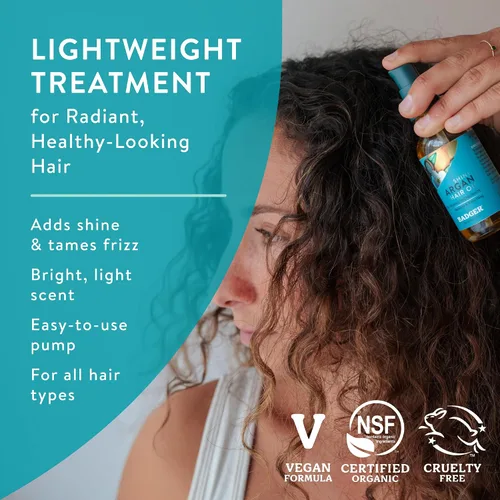Vista 2 de Badger Aceite orgánico de argán para el cabello, domesticación
