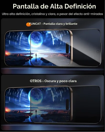 Vista 6 de Paquete de 3 protectores de pantalla de privacidad de vidrio templado para iPhone 16, CABINA libre de polvo, posicionamiento automático, sin