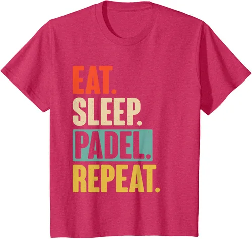 Vista 71 de Eat Sleep Padel Repeat - Camiseta de pádel retro vintage, Negro