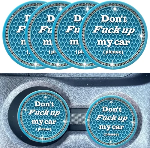 Vista 14 de Juego de 2 posavasos para tazas de coche, accesorios de interior de coche con cristales brillantes, soporte universal para tazas de coche negro