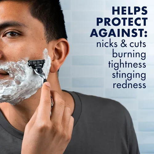 Vista 3 de Gillette Gel de afeitado hidratante Series 3X, 6 unidades, 7 onzas cada uno, lubricación para proteger contra la irritación, azul-blanco, 7 onzas