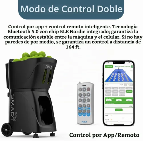 Vista 8 de PT-SMARTPro - Máquina de pelotas de tenis, servidor profesional de bolas automático con aplicación para control de Apple Watch, 20 puntos