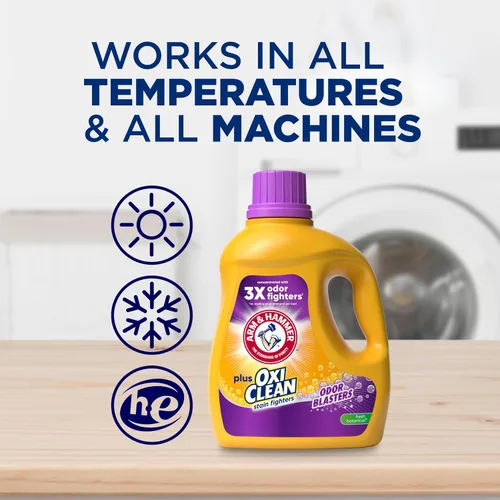 Vista 9 de ARM & HAMMER Plus OxiClean con Odor Blasters - Detergente líquido para ropa