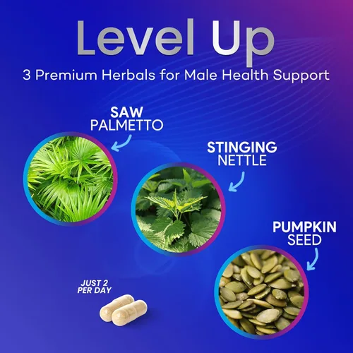 Vista 6 de Suplementos para la salud de la próstata para hombres – 3 veces más fuerza con mezcla de palma enana americana – Complejo de apoyo de raíz de ortiga