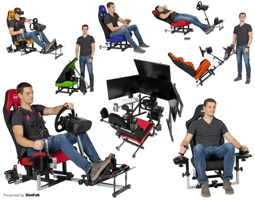 Vista 3 de OpenWheeler GEN3 Racing Wheel Simulator Stand Cockpit Red on Black, Video Game Controller, Fits All Logitech G923, G920, Thrustmaster, Fanatec