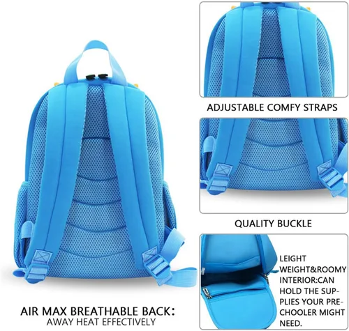 Vista 2 de yisibo Mochila de dinosaurio para niños y niñas, ligera, impermeable, preescolar, viajes, para niños y niñas, para niños de 2 a 7 años