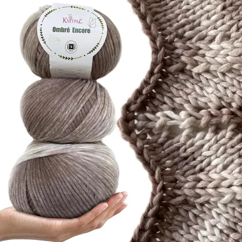 Vista 16 de Ombré-Encore - Hilo grueso degradado para crochet, 3 bolas, 507 yardas/420G (14.82 oz), patrones gratis - Hilo voluminoso multicolor peso 5