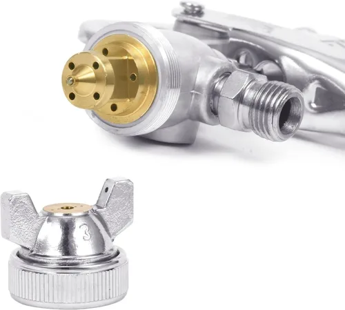 Vista 4 de Pistola pulverizadora profesional con boquilla de acero inoxidable de 0.118 pulgadas y taza de pintura metálica de 33.8 fl oz que logra una