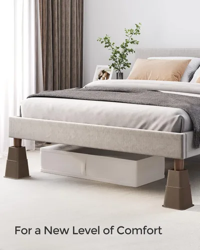 Vista 5 de SONGMICS Elevadores de cama, paquete de 4 elevadores de muebles, elevadores de cama resistentes en alturas de 3, 5 u 8 pulgadas, eleva hasta 1300