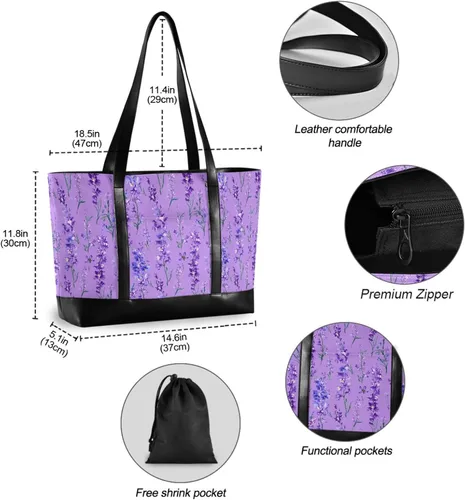 Vista 6 de Purple Gladiolus Flowers Professional 14 Inch Laptop Bag with Zipper Work Purses for Work with maletin ejecutivo para mujer