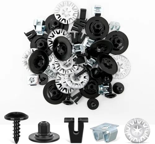 Vista 8 de GOOACC 100 piezas de 10 tamaños de clip de moldura de resorte de metal clip universal de sujeción de cuerpo de automóvil compatible con GTI, Jetta