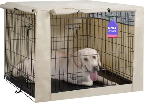 Vista 16 de HiCaptain Funda para Jaula de Perro 24.0" L x 18.0" A x 20.0" Al con Malla Transpirable, Funda para Perrera Duradera Heavy Duty, Paneles con Doble