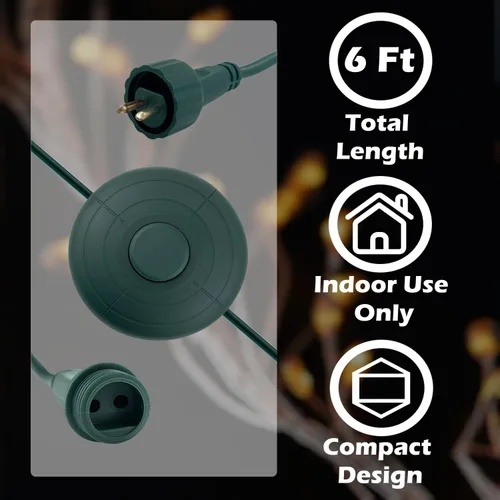 Vista 5 de Cable de alimentación Goodsby encendido/apagado para luces de árbol de Navidad, iluminación festiva, luz de cadena LED impermeable con conector
