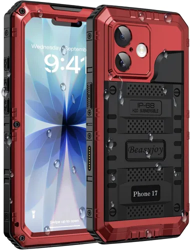 Vista 41 de Beasyjoy Funda impermeable para iPhone 13, funda de metal con protector de pantalla integrado, resistente protección de cuerpo completo, grado