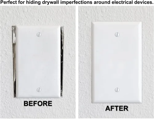 Vista 2 de Placa grande para interruptor de 1 banda, cubierta para caja eléctrica no utilizada, placa de pared en blanco de gran tamaño, placa de pared