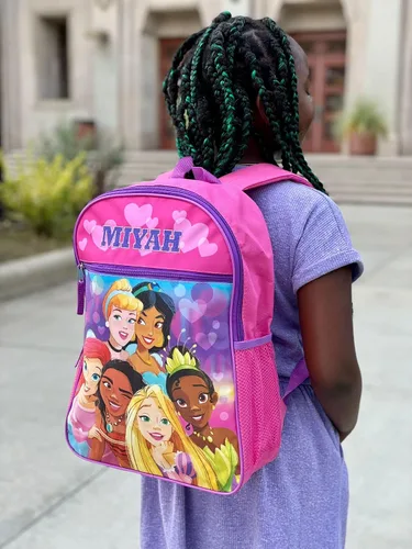 Vista 4 de Mochila escolar personalizada de 16 pulgadas - Princesses Squad