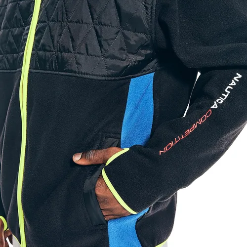 Vista 5 de Nautica Chaqueta de cuello alto falso con cremallera completa para hombre