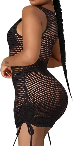 Vista 3 de sexycherry - Salida de baño sexy y traslúcida estilo vestido para mujer