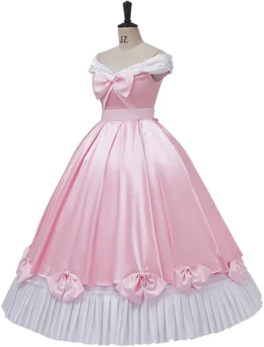 Vista 3 de Disfraz de princesa rosa para mujer, vestido de princesa