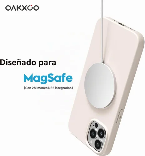 Vista 2 de Oakxco Funda de Silicona Mag Safe para iPhone 12 Pro Max, Funda Magnética Delgada y Fina Compatible con Carga Inalámbrica MagSafe, Bonita Funda