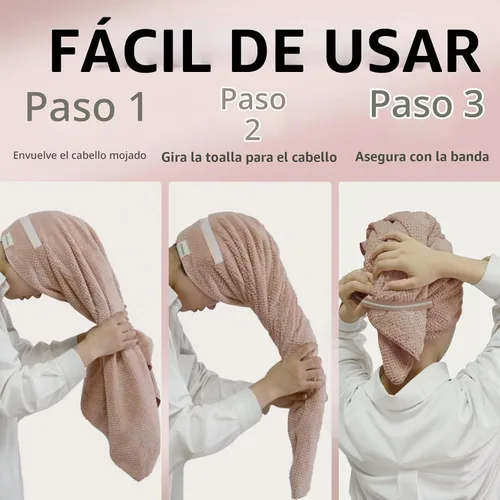 Vista 5 de Chloven Jumbo - Toalla de microfibra grande para cabello grueso para mujer