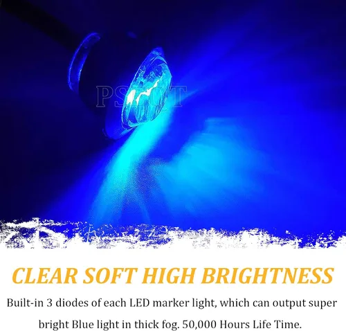 Vista 2 de PSEQT Luces LED redondas laterales de 3/4 pulgadas, indicadores de señal de giro, luz de ojal de bala, impermeable, para remolque, camión, autobús