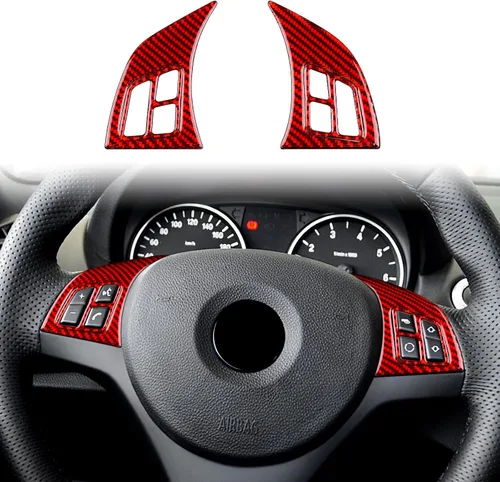 Vista 9 de Cubierta de fibra de carbono, para BMW, marco de botón de volante de automóvil para BMW Serie 1 E81 E82 E87 E88 2008 2009 2010 2011 2012 2013 negro