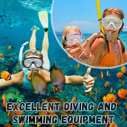 Vista 4 de 4 Pack Adult Swim Goggles with Nose Cover and Earplugs, Anti Fog Tempered Glass Diving Mask, Wide View Waterproof Snorkeling Goggles for Men Women