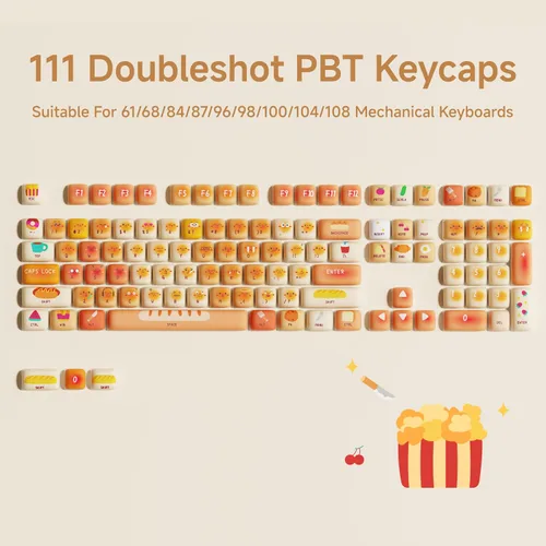 Vista 7 de SEUNKWANG EWEADN Lindas Teclas para Teclado, 111 Teclas Perfil Bun MOG, Compatibilidad Universal para Teclado 100%, 75%, 65%, 60% TKL, Sublimación