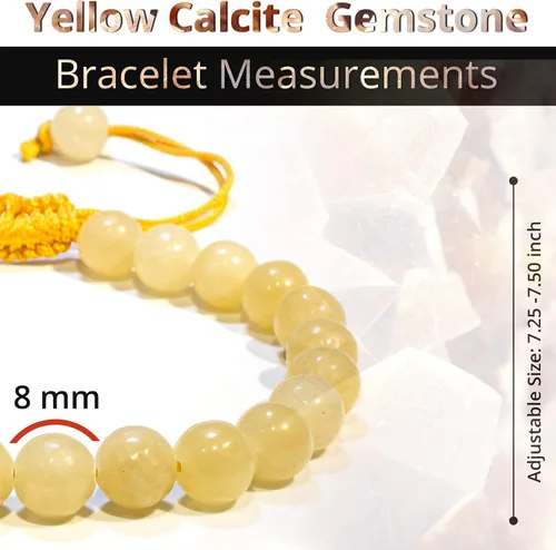 Vista 114 de Adjustable Crystal Bracelet – Gemstone Bead Bracelet with Adjustable Macrame String – Chic Gemstone Bracelet for Men and Women – 8mm Round Healing
