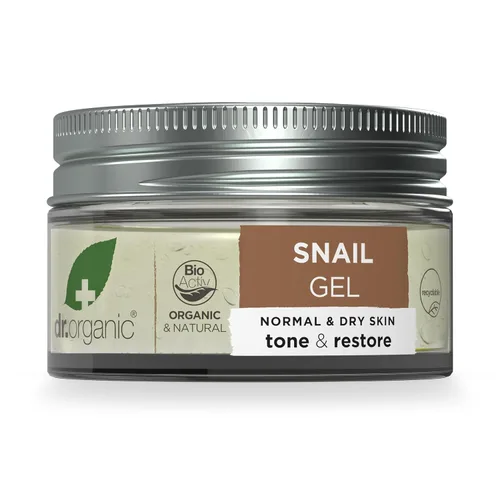 Vista 2 de Gel orgánico de caracol de Organic Doctor en tamaño de 1.7 onzas líquidas. Hidratante facial y corporal restaurador para cuidado de la piel, Paquete