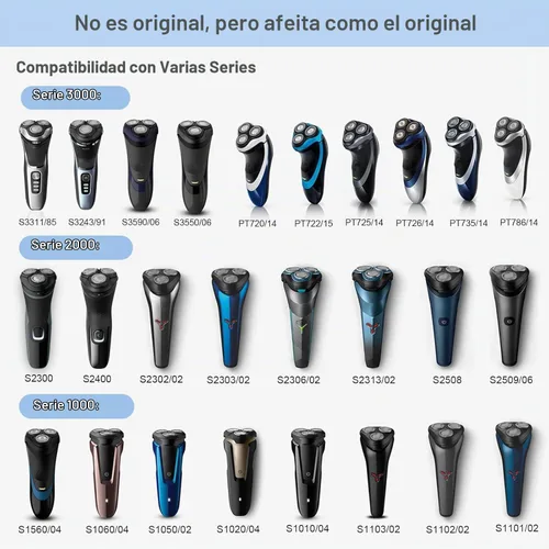 Vista 2 de Rollingfit SH30 - Cabezales de repuesto compatibles con Philips Norelco Electric Shaver Series 1000, 2000, 3000 y S738, fácil de cortar