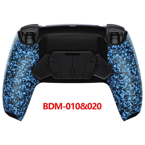 Vista 4 de eXtremeRate Kit de remapeo RISE4 programable azul texturizado para controlador PS5 BDM 010 y BDM 020, placa de actualización y carcasa trasera