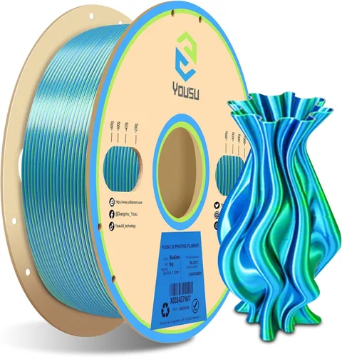 Vista 28 de Yousu Seda de Doble Color Filamento PLA para 3D Impresora Filamento Coextrusión PLA Multicolor Filamento PLA 1.75mm (± 0.03 mm) Compatible