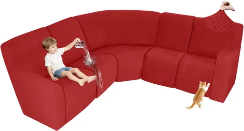 Vista 84 de ALIECOM Fundas 100% impermeables para sofá seccional reclinable, forma de L, elásticas, para esquina, funda para sofá seccional reclinable, lavable