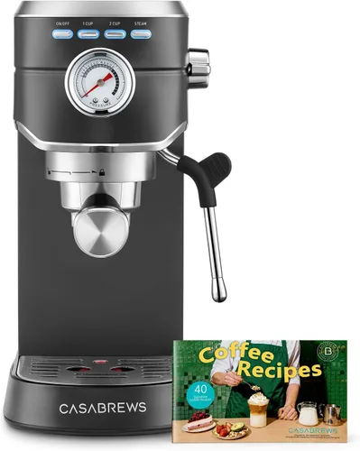 Vista 10 de Máquina de expreso de 20 bares, cafetera de café espresso profesional con varita espumadora de leche, máquina de café espresso compacta con aspecto