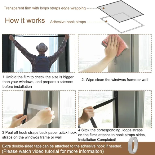 Vista 4 de Kit de aislamiento de ventana para invierno, sellador de cubierta de ventana con aislamiento de plástico ajustable, reutilizable, grueso